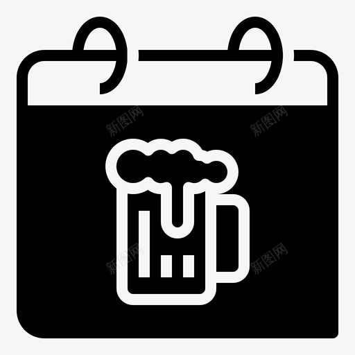 国际啤酒日酒精日历svg_新图网 https://ixintu.com 国际 啤酒 日历 食品 酒精