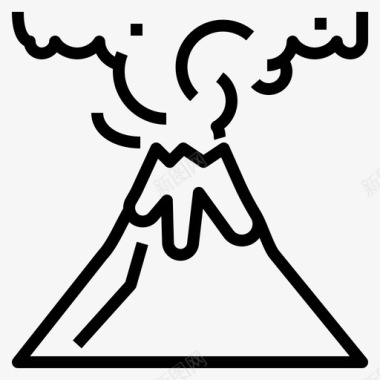 火山爆炸熔岩图标