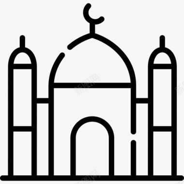 清真寺宗教47直系图标