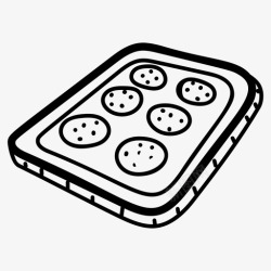 手绘烤猪蹄图标烤饼干食物和饮料手绘图标高清图片
