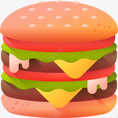 汉堡包instagram亮点故事食品2色彩图标