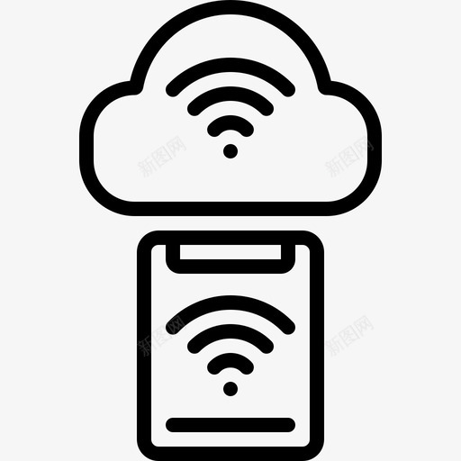 智能手机和云wifi热点互联网svg_新图网 https://ixintu.com wifi 智能 手机 热点 互联网 网络 无线 使用 线路