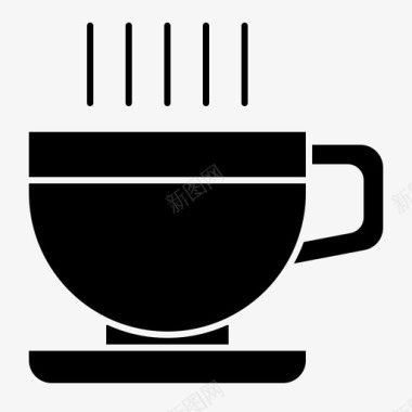 一杯咖啡热的茶图标