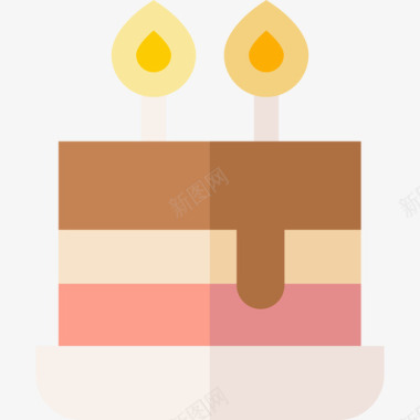 生日蛋糕庆祝54扁平图标
