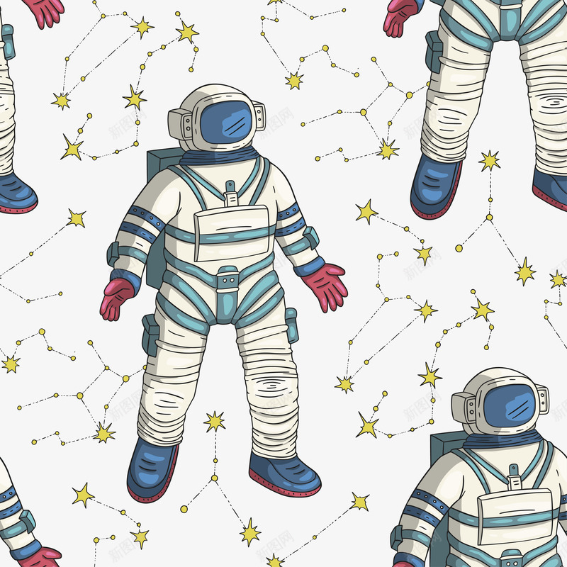 手绘卡通宇航员太空宇宙AI矢量印刷图案32手绘卡通png免抠素材_新图网 https://ixintu.com 手绘 卡通 宇航员 太空 宇宙 AI 矢量 印刷 图案