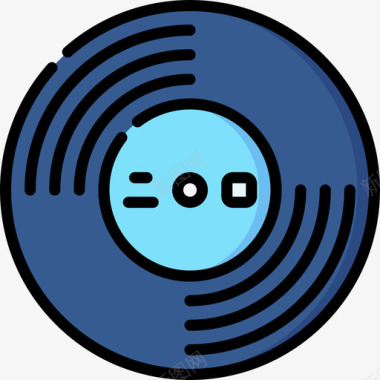 光碟电子音乐5线性彩色图标