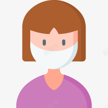 女人带着医用面具的阿凡达6扁平图标