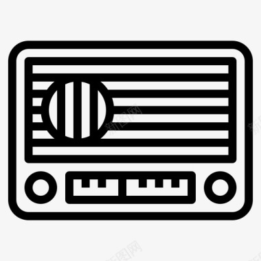 收音机收音机15线性图标