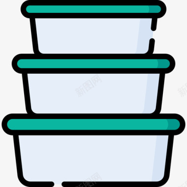 食品容器家用器皿29线性颜色图标