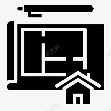 房屋规划建筑师设计图标
