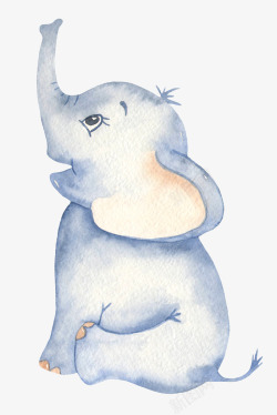 卡通可爱手绘水彩小象儿童印刷装饰图案PS设计手账4素材