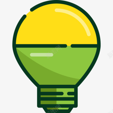 Led灯泡能量和功率9线性颜色图标