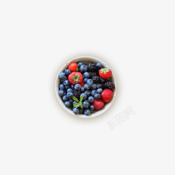果盘蓝莓草莓水果俯视首页配图好吃的素材
