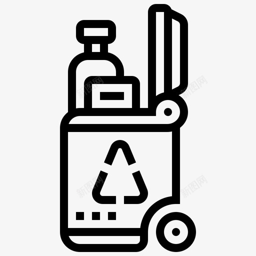 回收站塑料污染9线性svg_新图网 https://ixintu.com 回收站 塑料 污染 线性