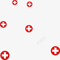 手绘慈善红十字漂浮矢量图素材