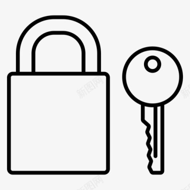 锁和钥匙行李锁挂锁图标