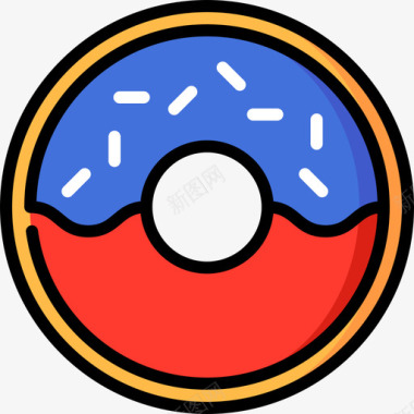 甜甜圈43年7月4日线形颜色图标