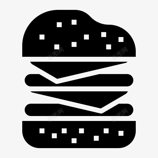 双芝士汉堡快餐食品svg_新图网 https://ixintu.com 双芝 汉堡 快餐 食品 餐厅 固体 图标
