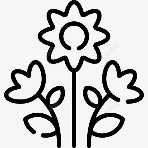 花朵自然162线形svg_新图网 https://ixintu.com 花朵 自然 线形