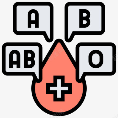 血型献血68线色图标