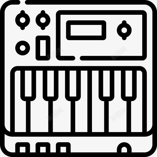 键盘电子音乐7线性svg_新图网 https://ixintu.com 键盘 电子音乐 线性