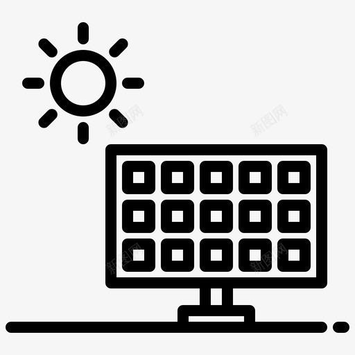 太阳能电池绿色能源3线性svg_新图网 https://ixintu.com 太阳能电池 绿色 能源 线性