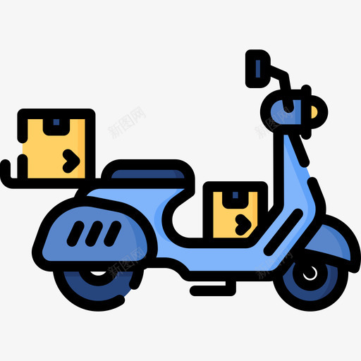 摩托车交付195线性颜色svg_新图网 https://ixintu.com 摩托车 交付 线性 颜色