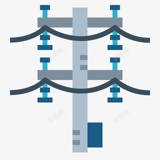 电杆电工18扁平svg_新图网 https://ixintu.com 电杆 电工 扁平