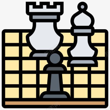 国际象棋皇家元素4线性颜色图标