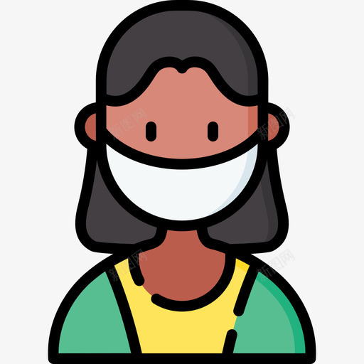 女人头像戴着医用面具7线性颜色svg_新图网 https://ixintu.com 女人 头像 戴着 医用 面具 线性 颜色
