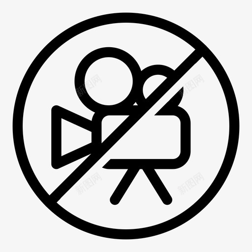 禁止录像禁止禁止拍照svg_新图网 https://ixintu.com 禁止 录像 拍照 摄影