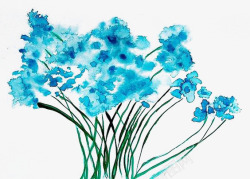 中国山水水墨装饰背景中国古风水墨花手绘水彩植物花卉装饰透明ps194中高清图片