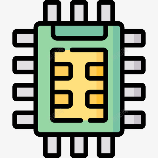 微芯片云计算网络4线性彩色svg_新图网 https://ixintu.com 芯片 云计算 网络 线性 彩色