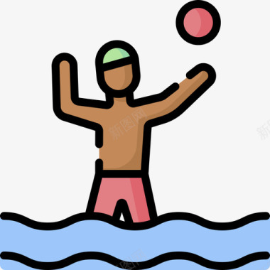 水球游泳池38线颜色图标