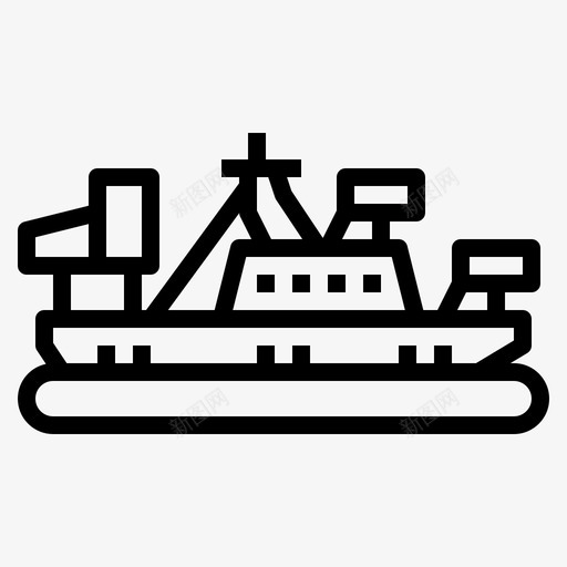 气垫船4号船直线型svg_新图网 https://ixintu.com 气垫船 4号船 直线 线型