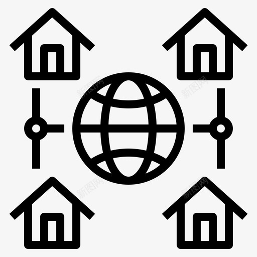 全球联系在家办公102直线svg_新图网 https://ixintu.com 全球 联系 在家 办公 直线