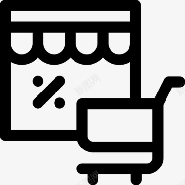网上购物负责任消费3直线型图标