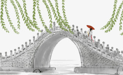 中国古风水墨柳树柳枝透明后期美化装饰设计173中国素材