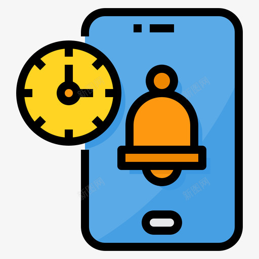 报警器智能手机技术8线性颜色svg_新图网 https://ixintu.com 报警器 智能 手机 技术 线性 颜色