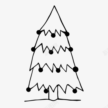 圣诞树素描圣诞节图标