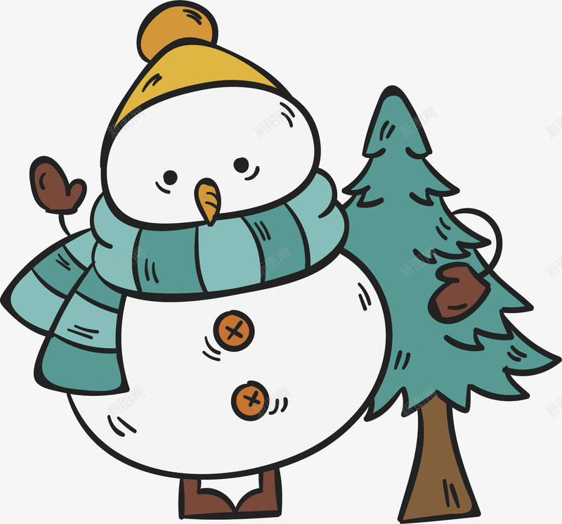 抱着圣诞树雪人节日壁纸节日壁纸png免抠素材_新图网 https://ixintu.com 节日 壁纸 抱着 圣诞树 雪人