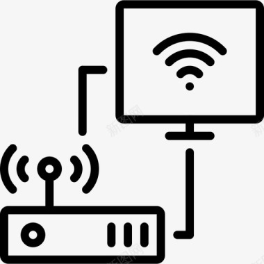 计算机和路由器wifi热点internet图标