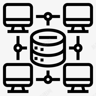 服务器网络技术23线性图标