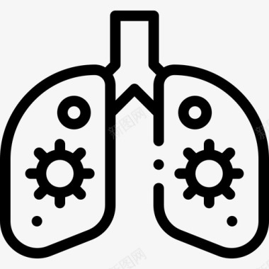 肺炎冠状病毒55线状图标