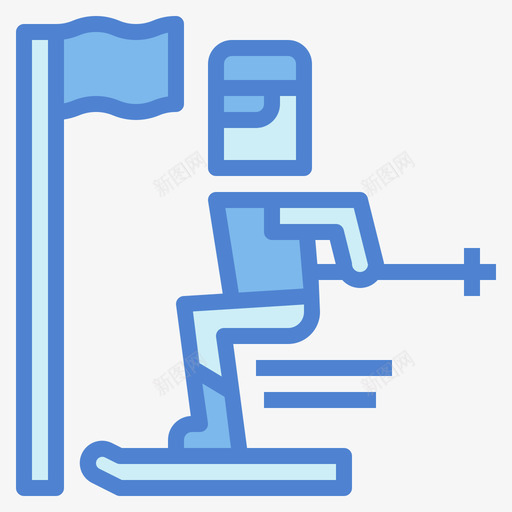 回转冬奥会2蓝色svg_新图网 https://ixintu.com 回转 冬奥会 蓝色