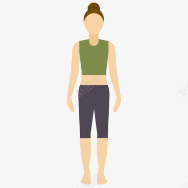 站立女性瑜伽姿势6平躺图标