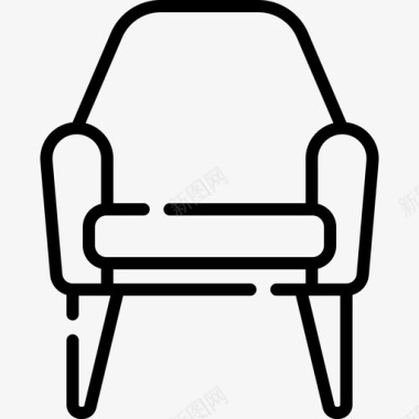 扶手椅家具66线性图标