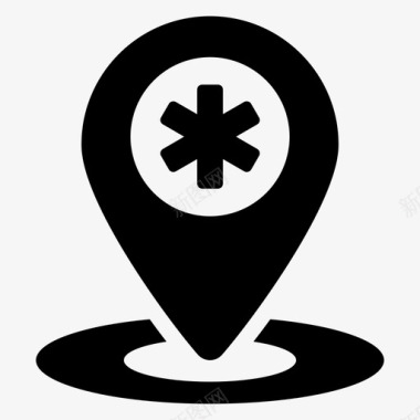 医院位置位置指针地图定位器图标
