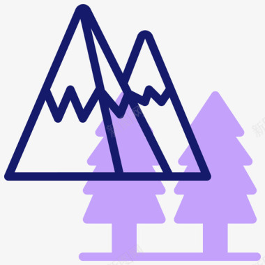 加拿大山脉32线性颜色图标