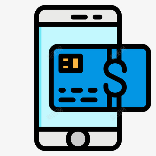 信用卡网店11线性颜色svg_新图网 https://ixintu.com 信用卡 网店 线性 颜色